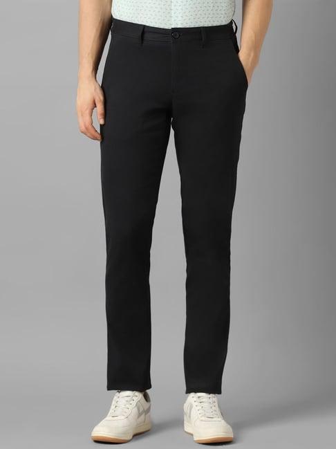 louis philippe sport black slim fit trousers