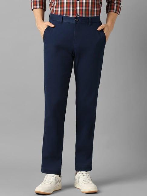 louis philippe sport navy slim fit trousers