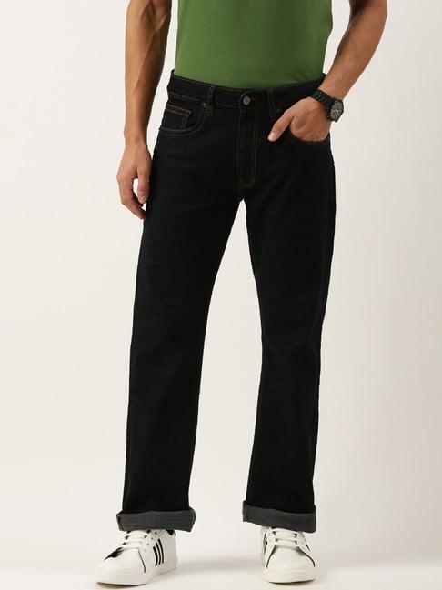 peter england jeans black regular fit jeans