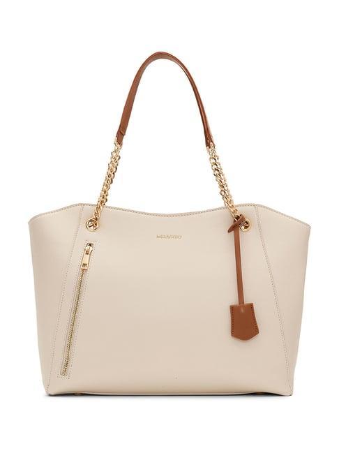 miraggio dakota white large tote handbag