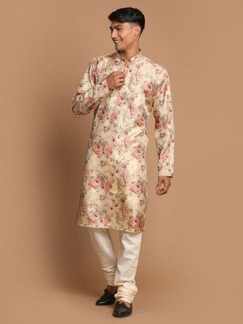 vastramay multicolor regular fit floral print kurta & pyjamas set