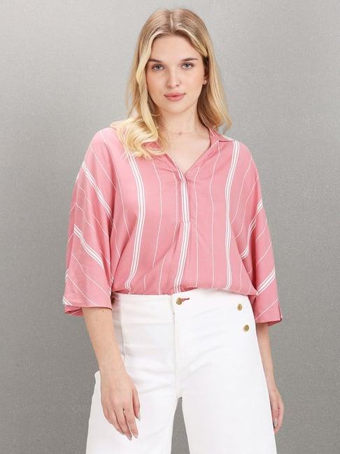 u.s. polo assn. pink striped top