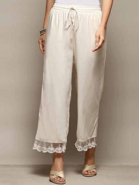 biba cream embroidered palazzos