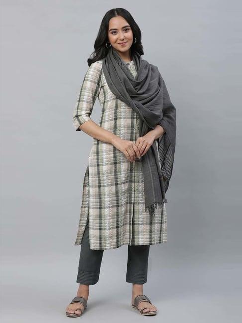 aurelia grey woven pattern dupatta