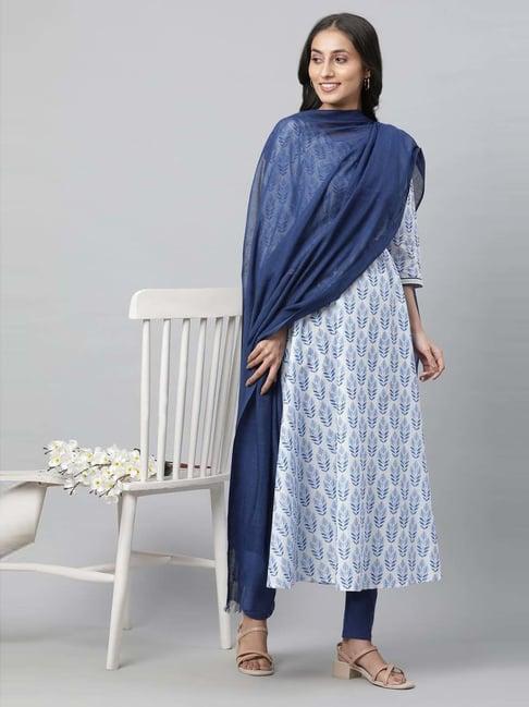 aurelia navy woven pattern dupatta