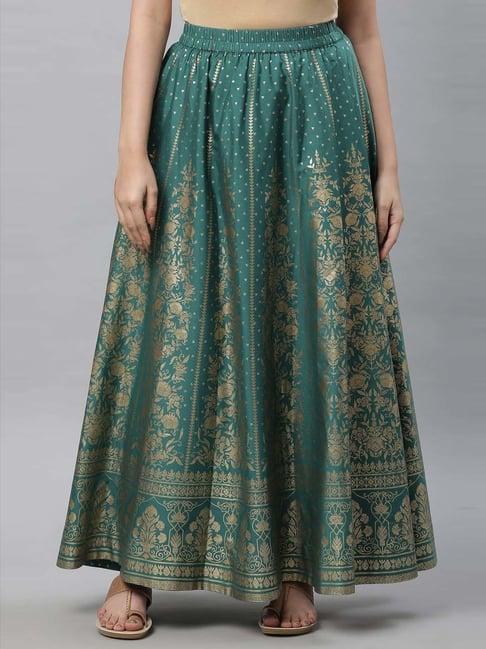 aurelia green printed skirts