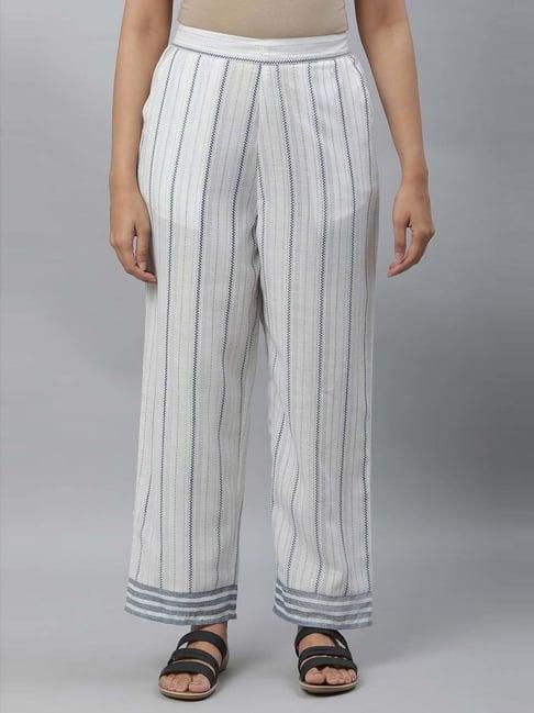 aurelia white striped palazzos