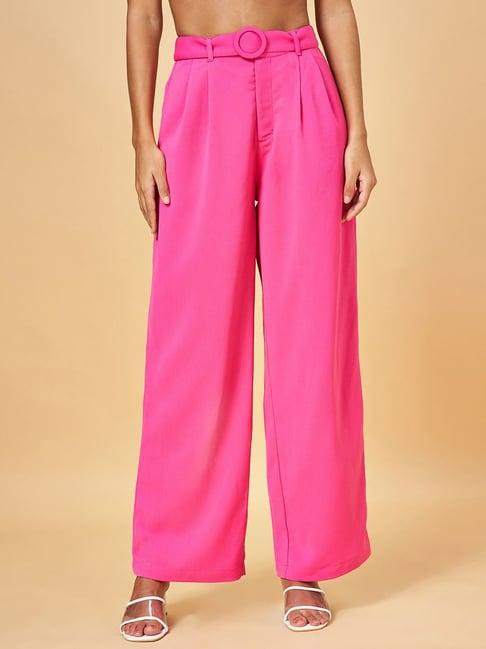 honey by pantaloons pink high rise trousers