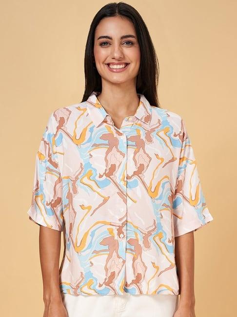 honey by pantaloons off-white printed shirt