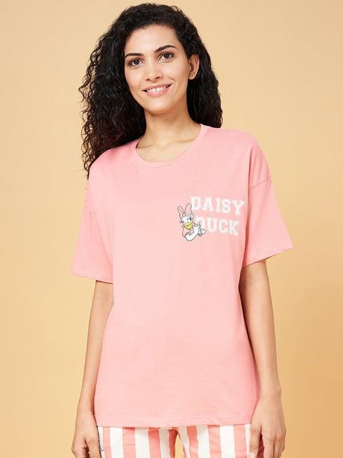 dreamz by pantaloons pink cotton graphic print t-shirt