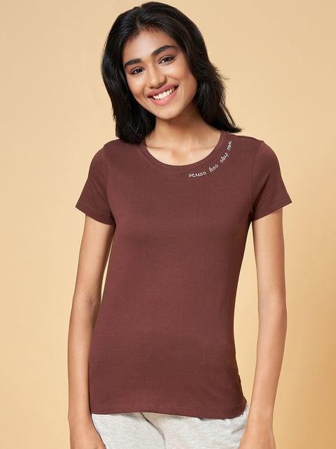 dreamz by pantaloons brown cotton t-shirt