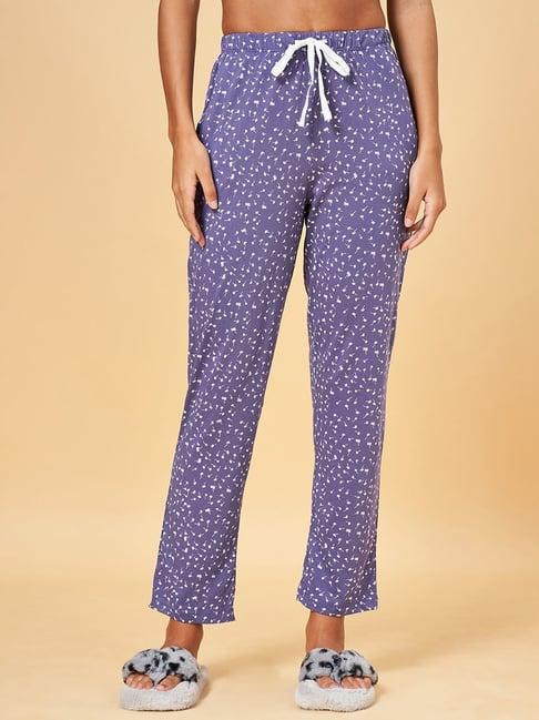 dreamz by pantaloons purple cotton printed pyjamas