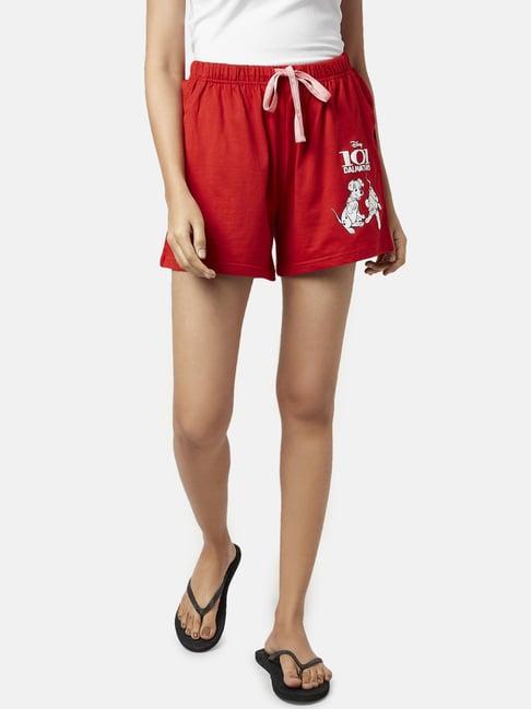 dreamz by pantaloons red cotton graphic print shorts