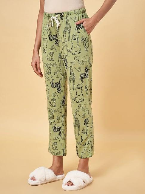 dreamz by pantaloons green cotton printed pyjamas