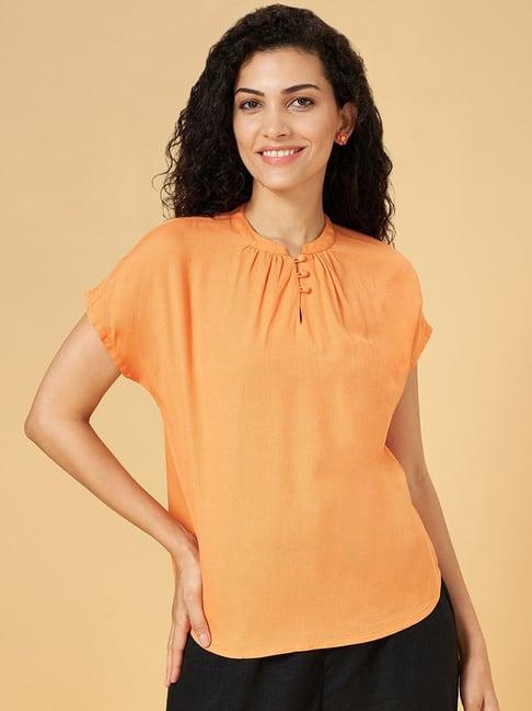 honey by pantaloons orange comfort fit top