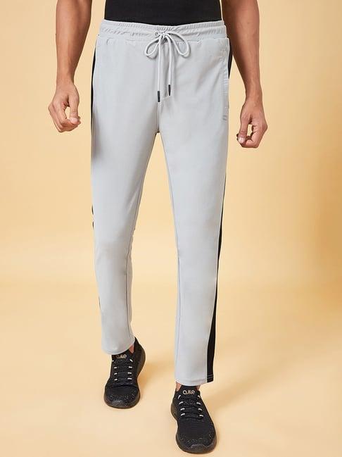 ajile by pantaloons grey slim fit striped trackpants