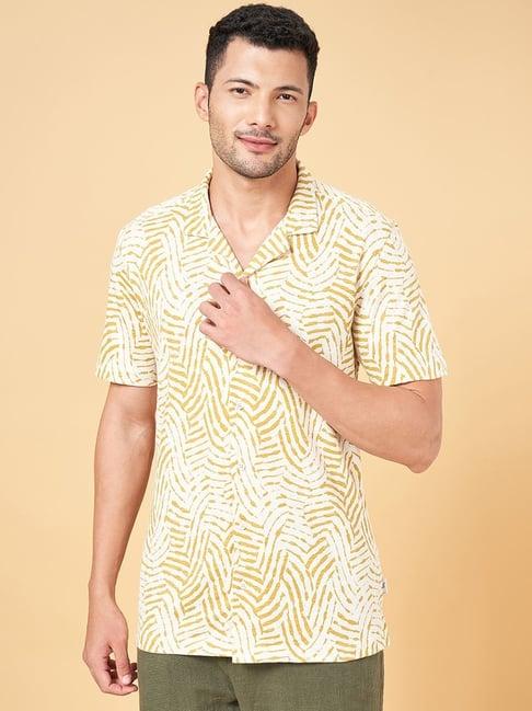 7 alt by pantaloons off white cotton slim fit printed shirt