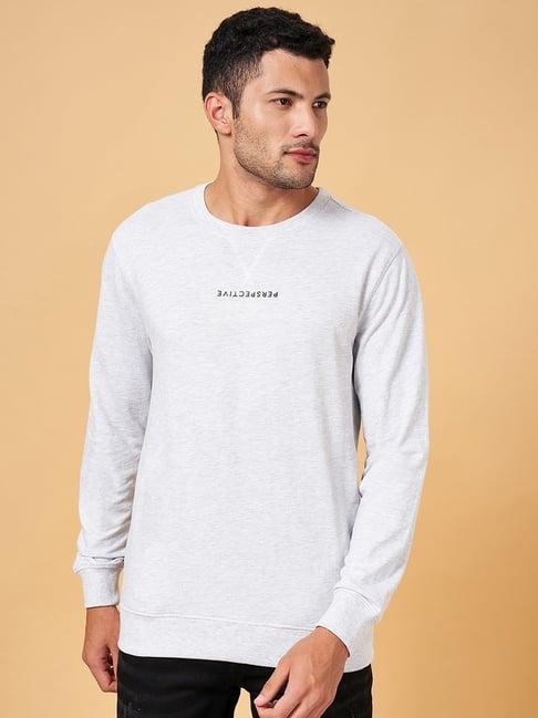 byford by pantaloons light grey cotton slim fit sweatshirt