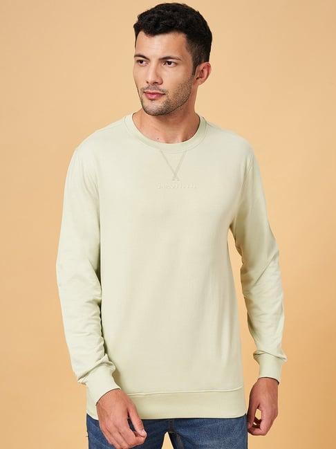 byford by pantaloons mint green cotton slim fit sweatshirt