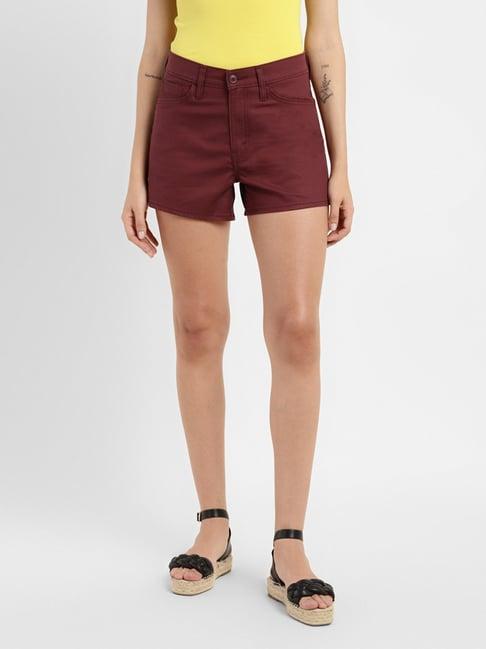 levi's maroon denim shorts