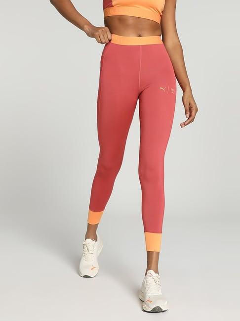 puma red high rise sports tights