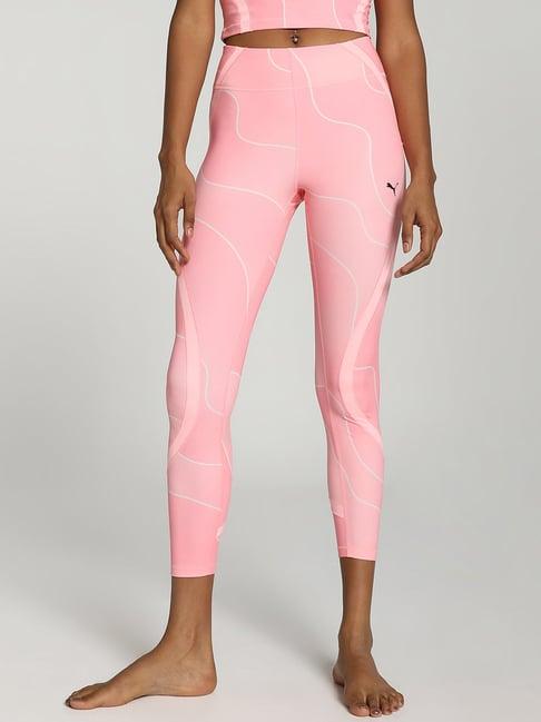 puma pink printed yoga tights