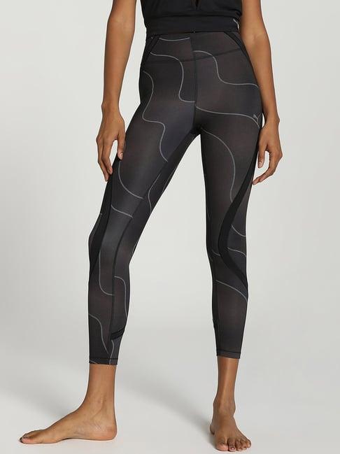 puma black printed yoga tights