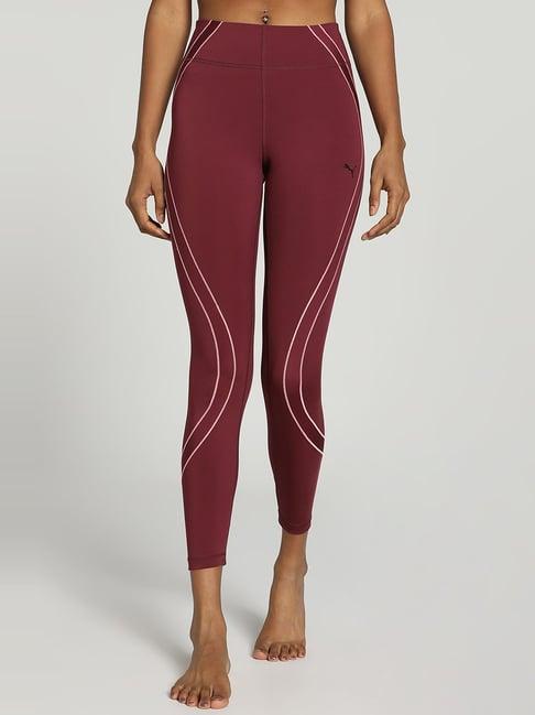 puma maroon high rise yoga tights