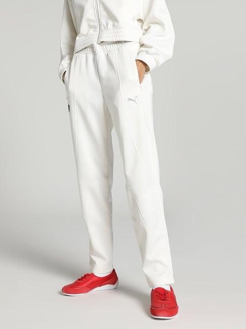 puma white mid rise sweat pants