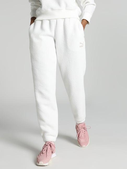 puma white mid rise sweat pants