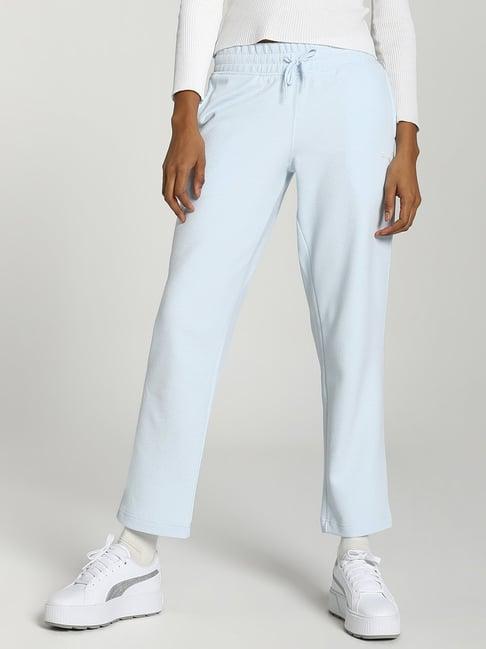 puma sky blue cotton mid rise track pants