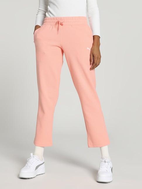 puma peach cotton mid rise track pants