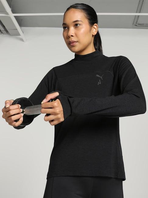 puma black regular fit sports t-shirt