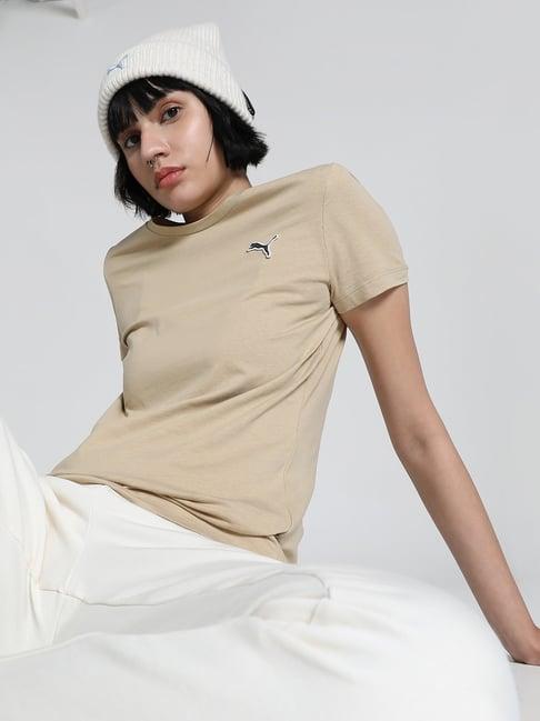 puma beige cotton sports t-shirt