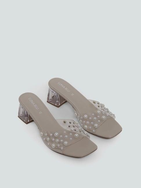 luna blu by westside ivory mida pearl cup mules