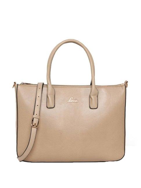 lavie liz raily taupe textured medium tote handbag