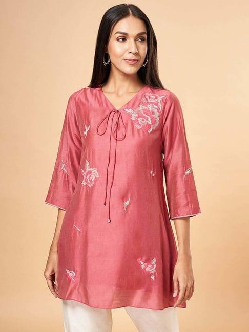 marigold lane rust embroidered tunic