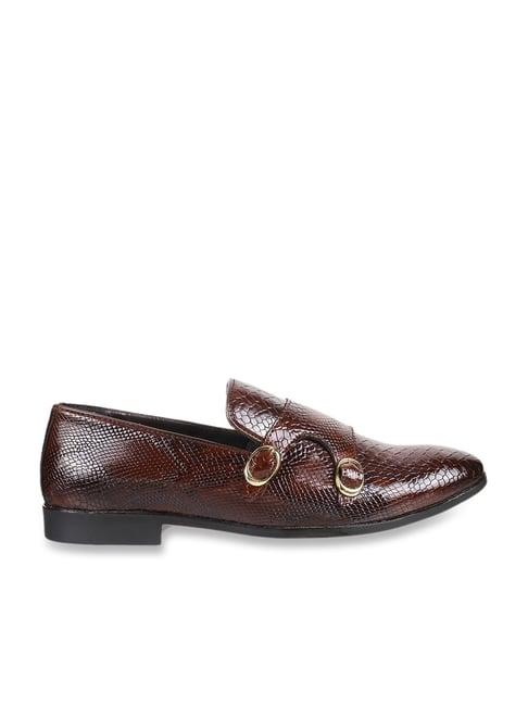 metro men's brown monk shoes