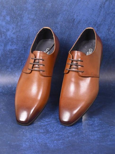 cobblerz men's tan derby shoes