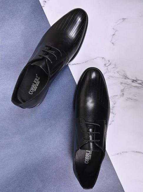 cobblerz men's black derby shoes