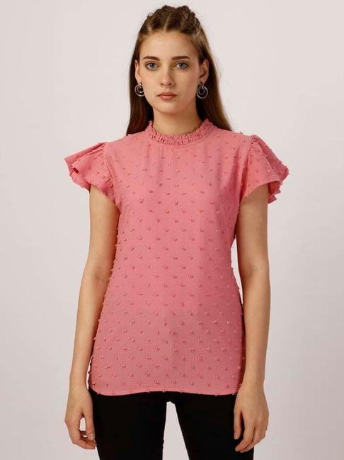 warthy ent pink self pattern top