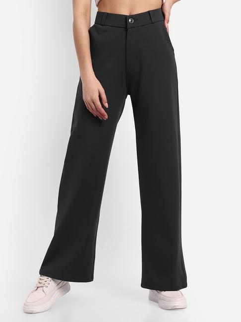 broadstar dark grey relaxed fit high rise trousers