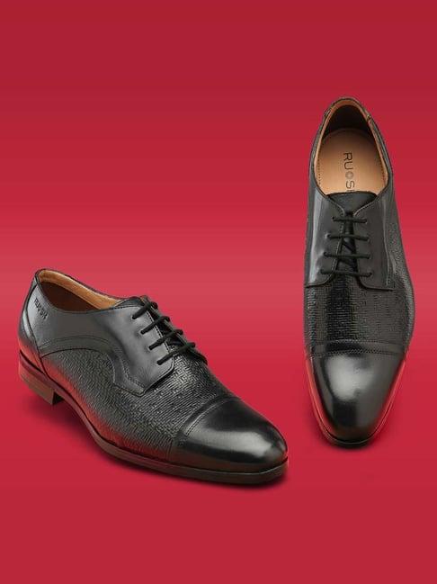 ruosh men's black derby shoes