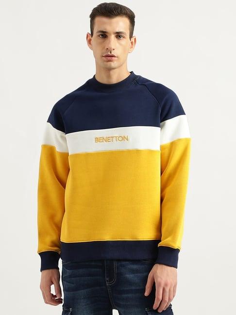 united colors of benetton multi boxy fit colour block sweatshirt