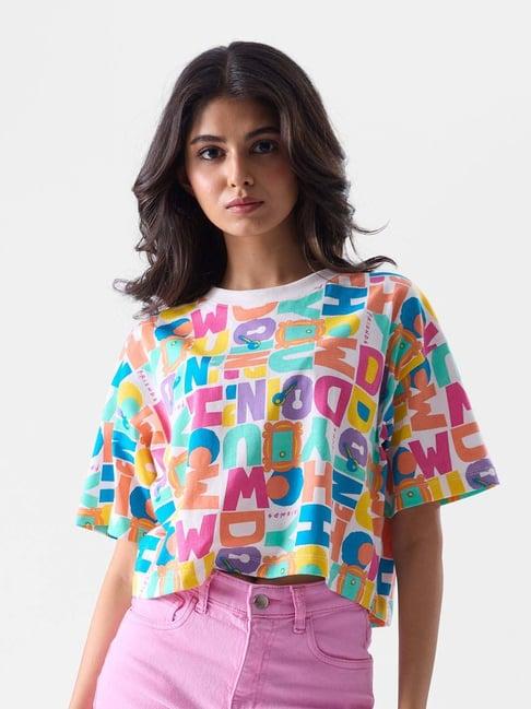 the souled store multicolored cotton printed t-shirt