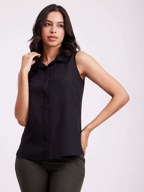 fablestreet black sleeveless shirt