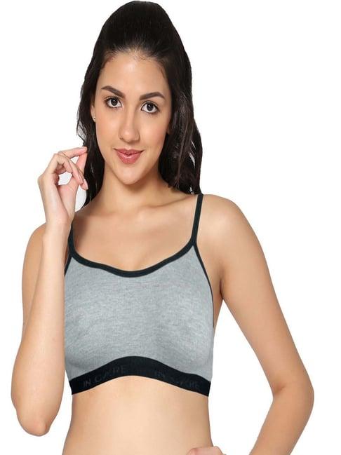 in care grey sports bra