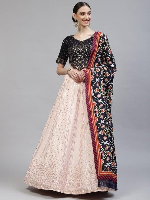 shubhkala pink embellished lehenga and choli set with dupatta