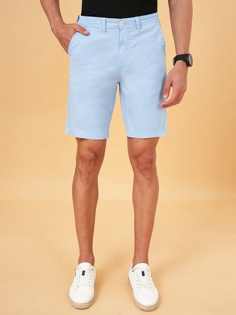 byford by pantaloons medium sky slim fit shorts