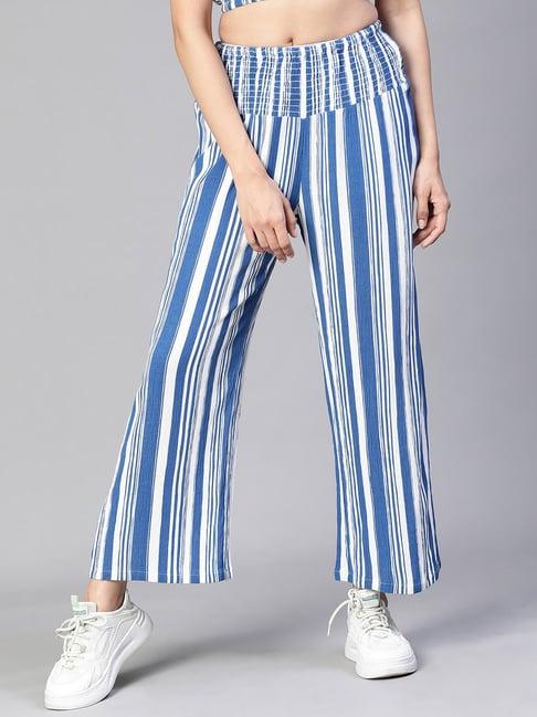 oxolloxo blue & white striped pants